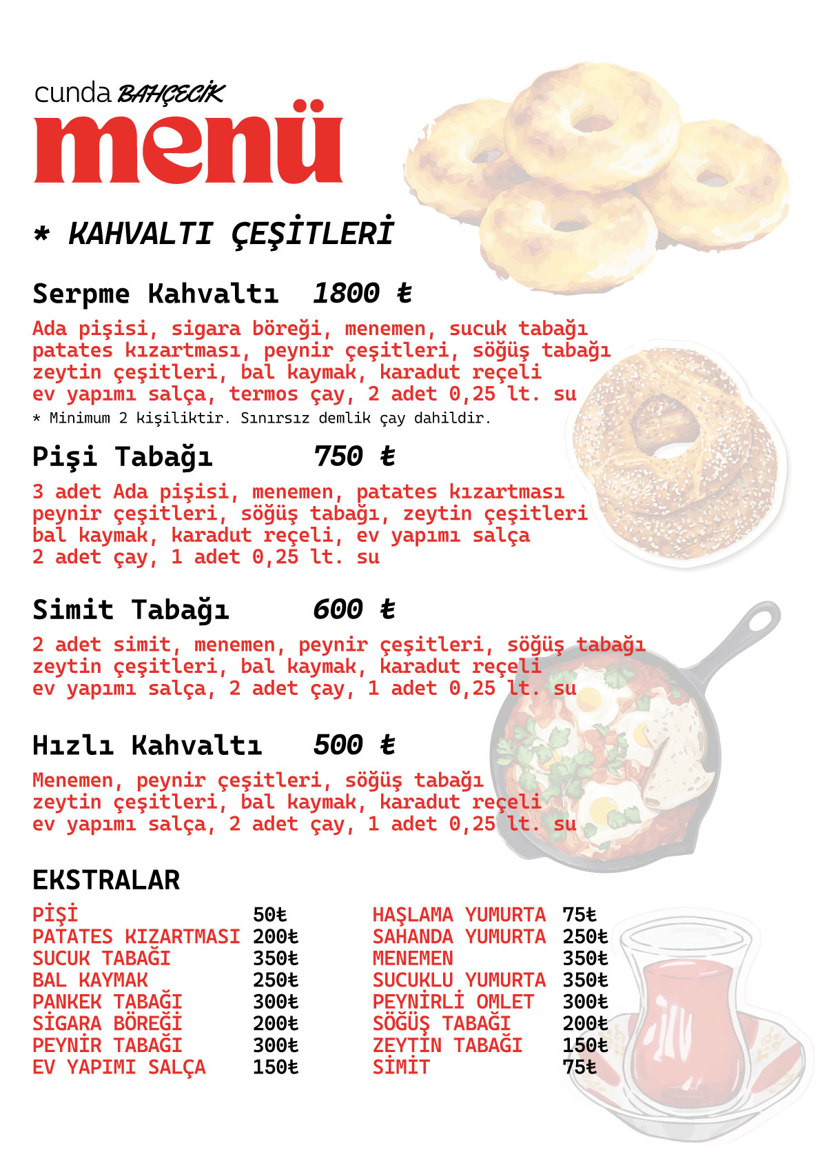Cunda Bahçecik Menü